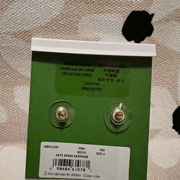 Semi-precious pink Kate Spade stud earrings - Picture 2 of 3
